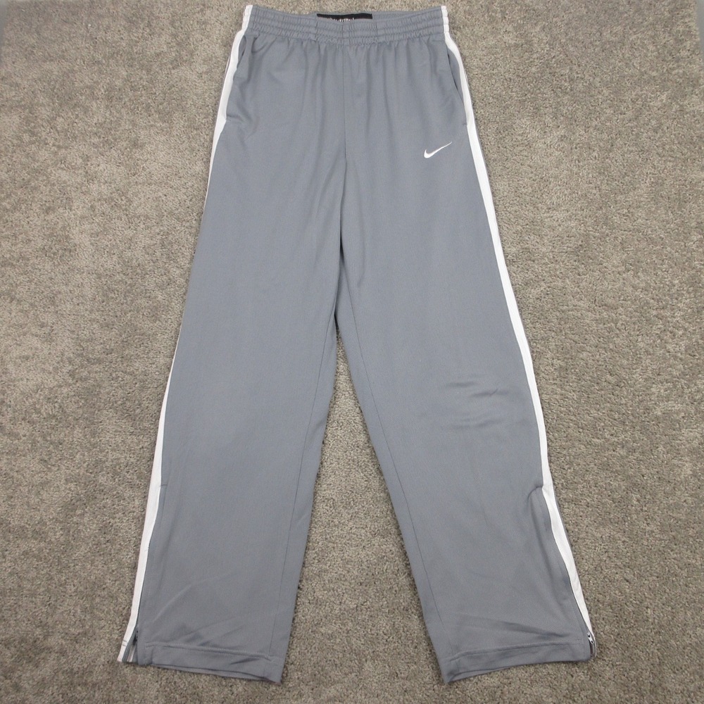 Vintage Nike Track Pants Mens Medium Gray Relaxed Baggy Y2K Basketball Hip Hop